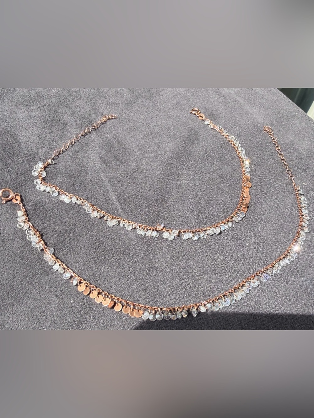 Sterling silver anklet pair